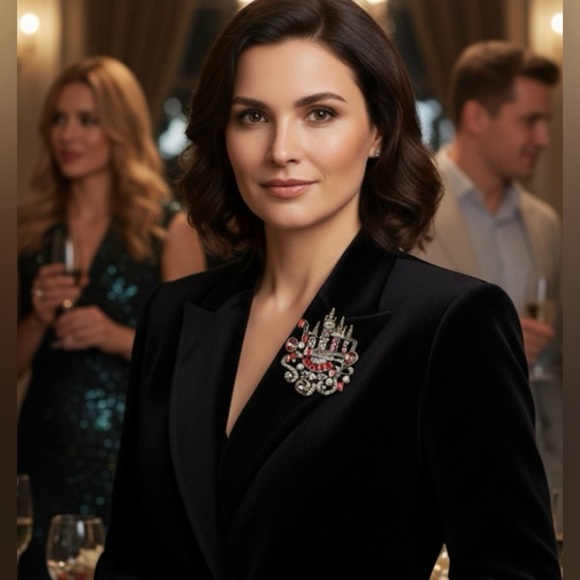 Fairytale Enchanted Castle Statement Brooch Pin - Picture 4 of 7